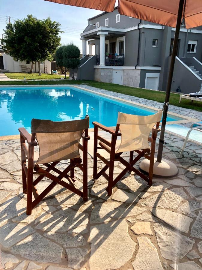 Sunlit Pool House Villa Posidhonia  Bagian luar foto